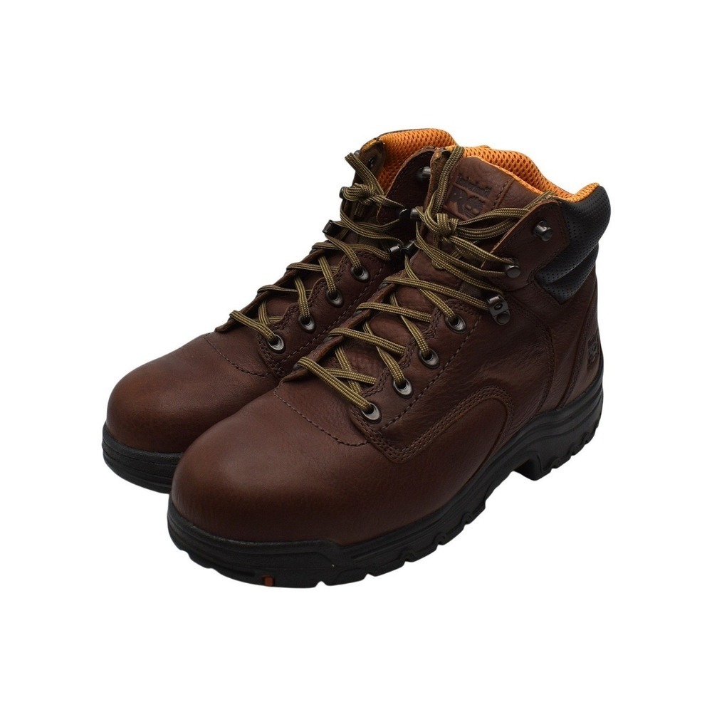 Timberland PRO TiTAN 6" Alloy Toe Work Boots Men's Size 9 Brown Slip Resistant